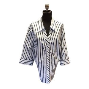Lane Bryant Blue Striped Shirt